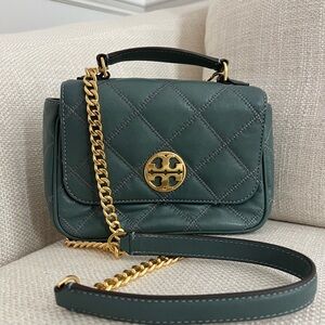 Summer Blue Tory Burch Willa Top Handle bag